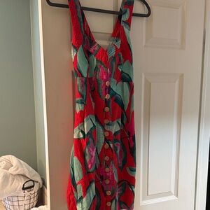 FARM Rio Red and Green Tropical Dress
